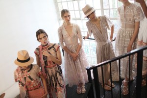 Backstage at Temperley London Spring 2016