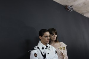 Backstage at Thomas Tait Spring 2016