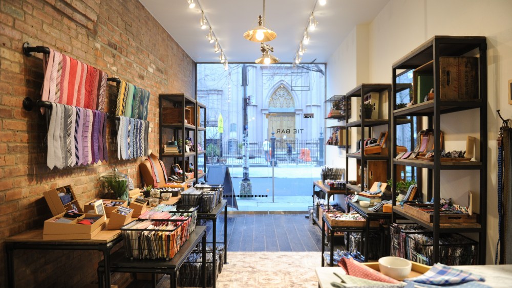 The Tie Bar's former pop-up in New York City.