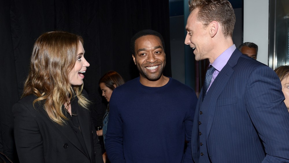 Emily Blunt, Chiwetel Ejiofor and Tom Hiddleston.