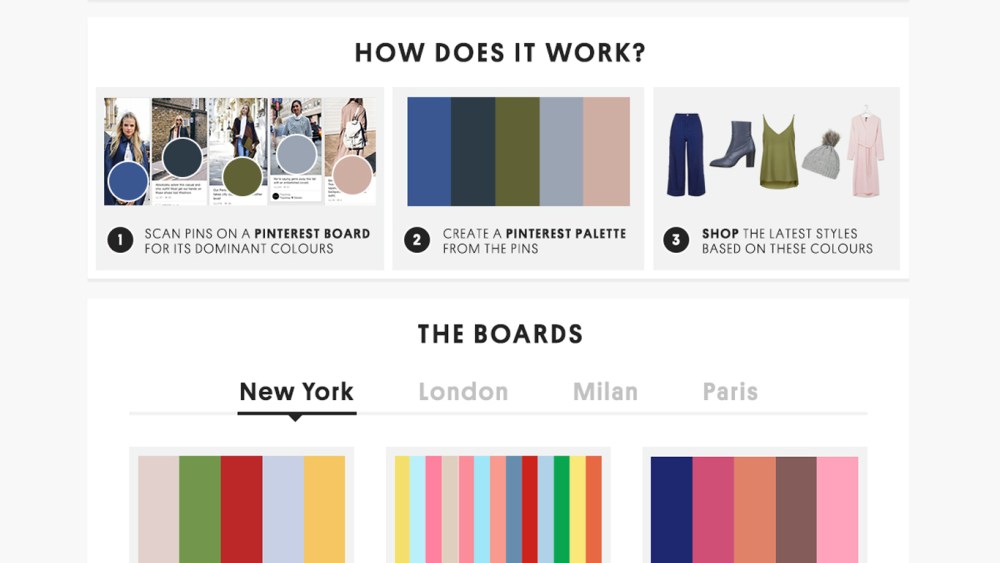 A look at the Pinterest Palette for Topshop.