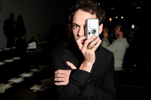 Anton Yelchin Front Row at Mugler Spring 2016