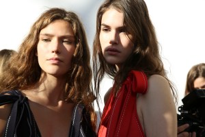 Backstage at Chloé Spring 2016