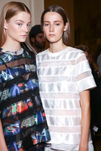 Backstage at Sacai Spring 2016