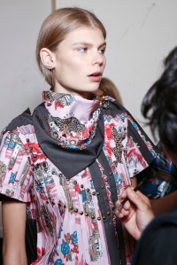 Backstage at Sacai Spring 2016