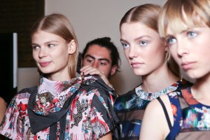Backstage at Sacai Spring 2016