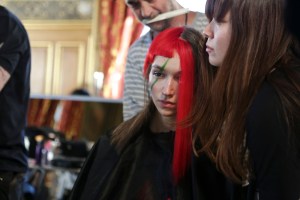 Backstage at Yohji Yamamoto Spring 2016