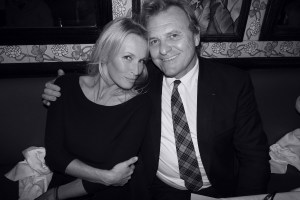 Estelle Lefébure and Jean Charles de Castelbajac at purple dinner