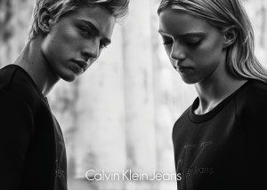 Calvin Klein Jeans Black Series Limited Edition campaign featuring Lucky Blue Smith and Pyper America Smith.