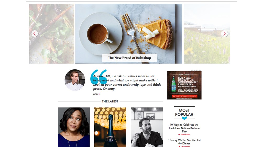 Food + Wine's new web site.