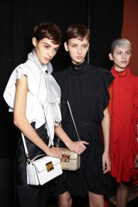 Backstage at Lanvin spring 2016