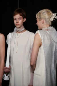 Backstage at Lanvin spring 2016