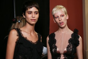 Backstage at Lanvin spring 2016