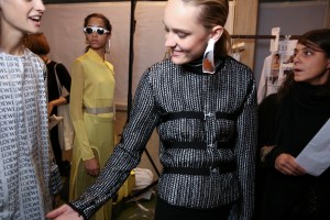 Backstage at Loewe Spring 2016