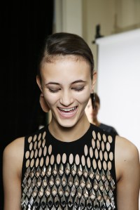 Mugler backstage RTW Spring 2016