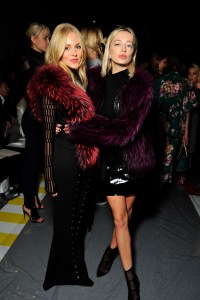 Shea Marie and Caroline Vreeland Front Row at Mugler Spring 2016