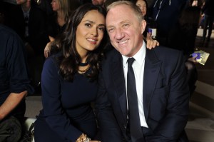 Salma Hayek and François-Henri Pinault Front Row at Stella McCartney Spring 2016