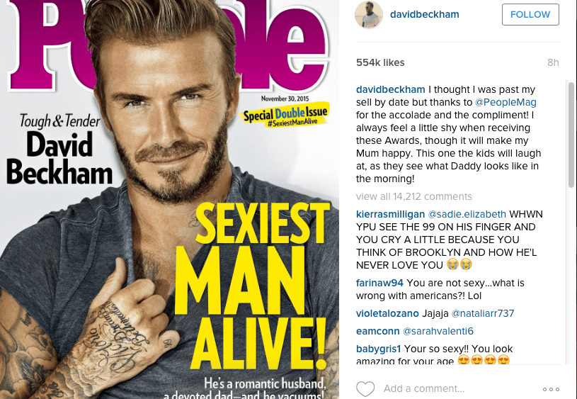 David Beckham Talks "Sexiest Man" Accolade