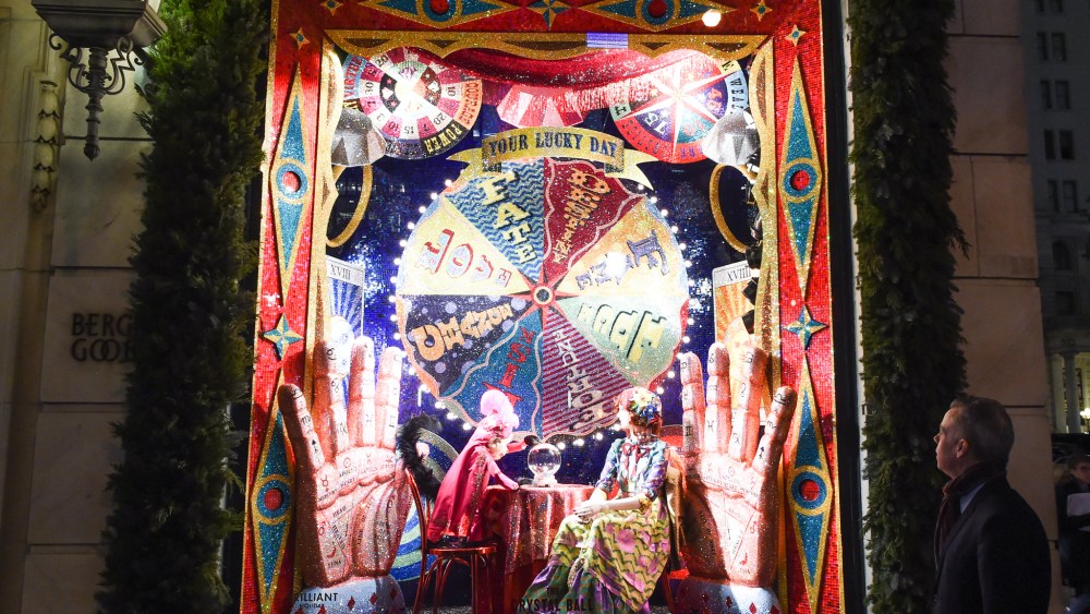 A holiday window display at Bergdorf Goodman.