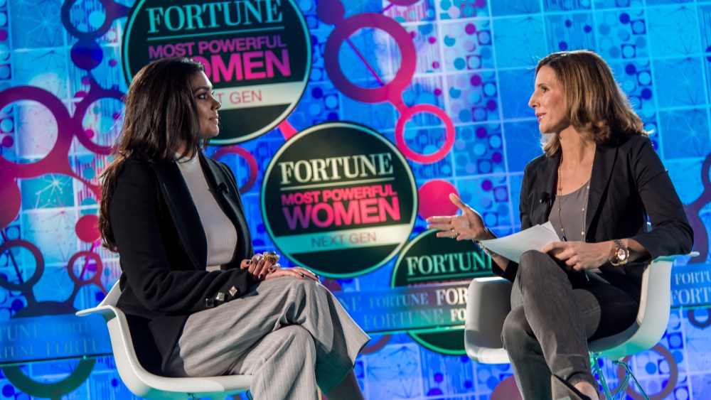 Rachel Roy and Leigh Gallagher at Fortune Most Powerful Women Next Gen Summit