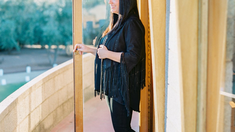 Sarah Levi at the Frank & Gladys Wright House.