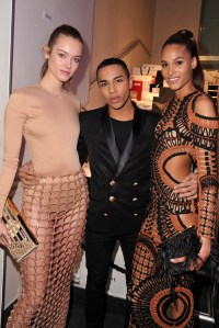 Monika Jagaciak, Olivier Rousteing and Cindy Bruna