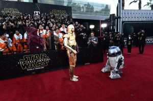 C-3PO and R2-D2 Star Wars 7 Premiere