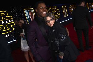 John Boyega and Carrie Fisher