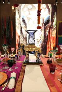 A colourful dining table at Baccarat's flagship