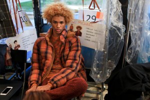 Backstage at Missoni Men's Fall 2016