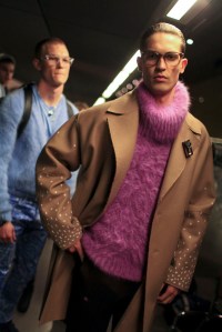 Backstage at Versace Men's Fall 2016
