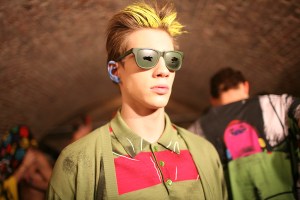 Backstage at Moschino Men's Fall 2016