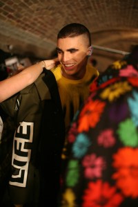 Backstage at Moschino Men's Fall 2016