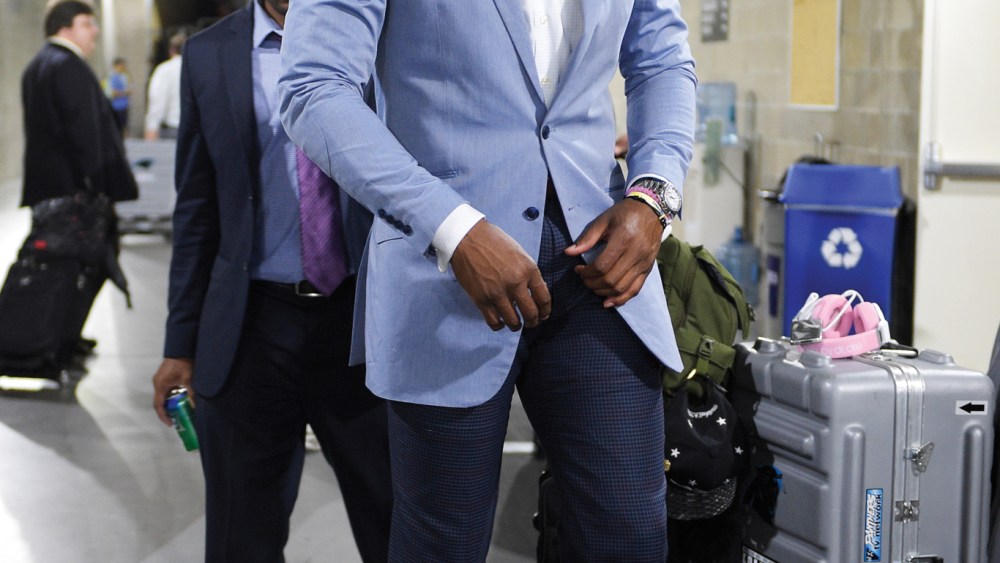 Cam Newton at a postgame press conference during the 2015 season.