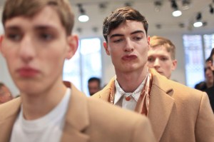 Backstage at Calvin Klein Collection Men's Fall 2016