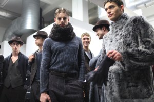 Backstage at Giorgio Armani Men's Fall 2016