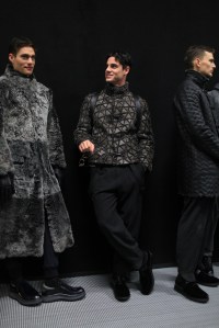 Backstage at Giorgio Armani Men's Fall 2016