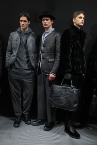 Backstage at Giorgio Armani Men's Fall 2016