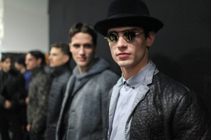 Backstage at Giorgio Armani Men's RTW Fall 2016