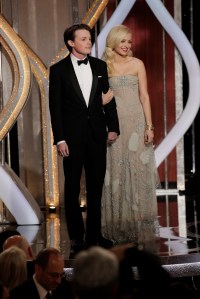 Miss Golden Globe 2013 Francesca Eastwood with Mr. Golden Globe, Sam Fox