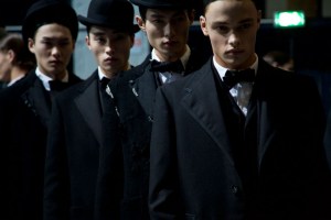 Backstage at Thom Browne Men's Fall 2016