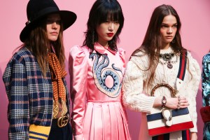 Backstage at Gucci Fall 2016