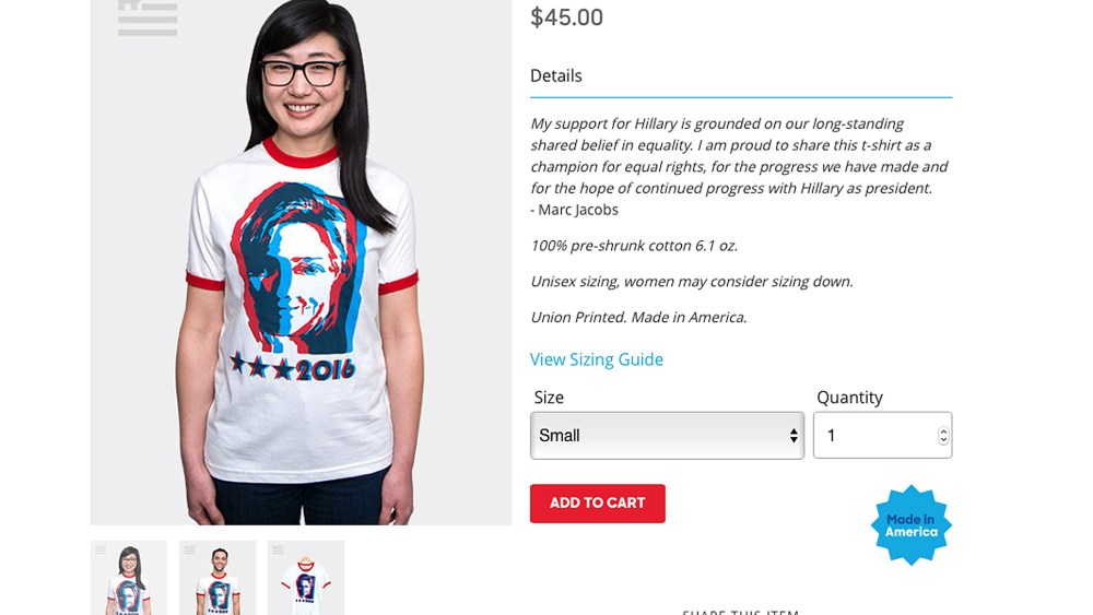 marc jacobs for hillary clinton
