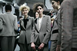 Backstage at Giorgio Armani RTW Fall 2016