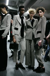 Backstage at Giorgio Armani RTW Fall 2016