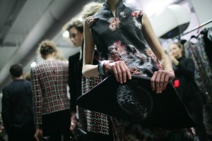Backstage at Giorgio Armani RTW Fall 2016