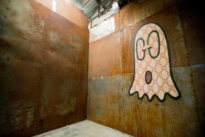 Trevor Andrew's temporary studio at the Gucci headquarters in Milan.