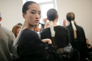 Backstage at Jil Sander Fall 2016