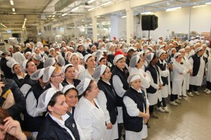 The scene during Matteo Renzi's visit to ICR.