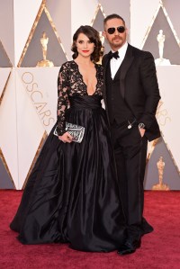 Charlotte Riley Tom Hardy 2016 Oscars